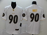 Nike Steelers 90 T.J. Watt White Gold Vapor Untouchable Limited Jersey,baseball caps,new era cap wholesale,wholesale hats